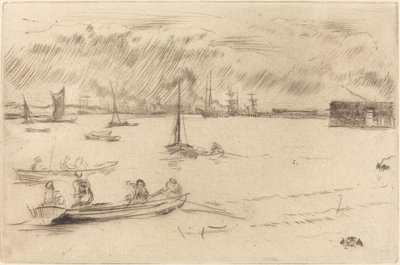Themsen mod Erith, ca. 1877. af James Abbott McNeill Whistler
