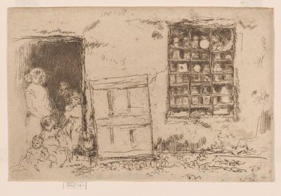 The Village Sweet Shop, ca. 1884-86 (radering; blæk på papir) af James Abbott McNeill Whistler