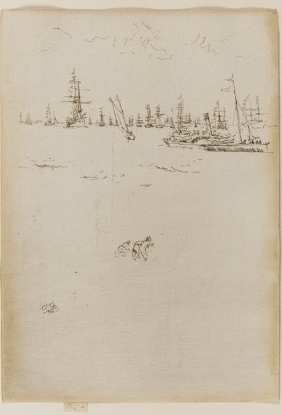 Besøgsbåden, 1887. af James Abbott McNeill Whistler