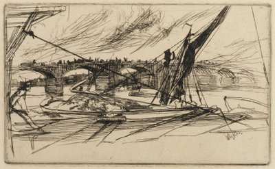 Vauxhall Bridge, 1861. af James Abbott McNeill Whistler