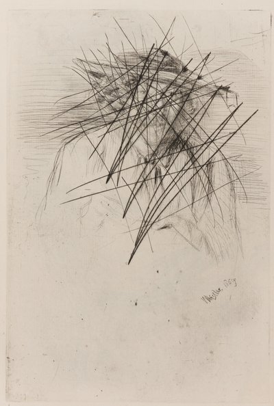 Whistler med en hat, 1859. af James Abbott McNeill Whistler