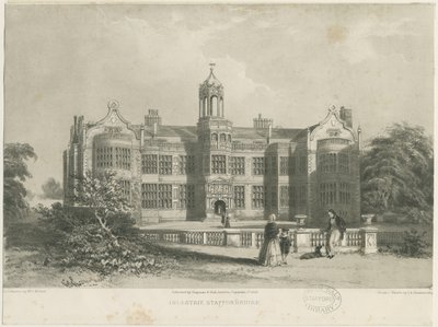 Ingestre Hall: lithograph, nd [c 1844] dani af James Astbury Hammersley