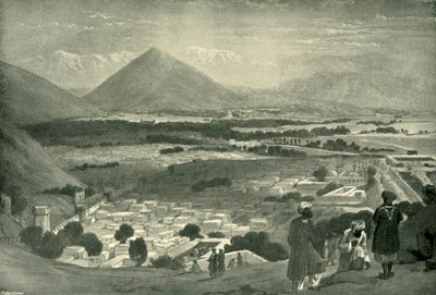 Bala Hissar og byen Kabul fra den øvre del af citadellet, c1842, 1901. af James Atkinson