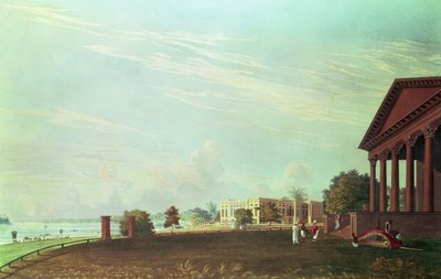Barrackpore House, Calcutta, indgraveret af Robert Havell, pub. 1824 (gravering) af James Baillie Fraser