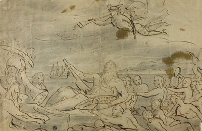 Studie for handel eller Themsens triumf, 1767-80 af James Barry