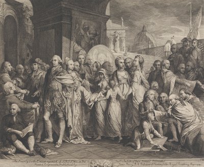 Dronningen eller Domestic Education at Windsor (Designs for the Walls of the Great Room of the Society for the Encouragement of the Arts) af James Barry