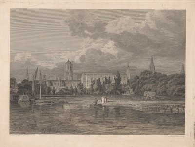 Sydudsigt over Christ Church osv. fra Engene af James Basire