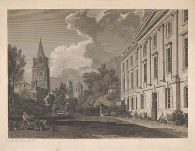 Udsigt over katedralen i Christ Church og en del af Corpus Christi College af James Basire