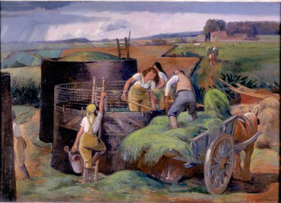 Ensilage, ca. 1940 (olie på lærred) af James Bateman