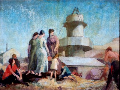The Lime Burner, ca. 1936 (blyant, olie og voks på panel) af James Bateman