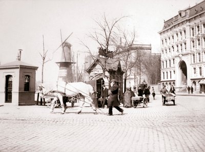 Mand med hest, Rotterdam, 1898. af James Batkin