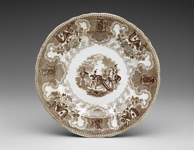Tallerken, ca. 1837-44 (transfertrykt fajance) af James Beech
