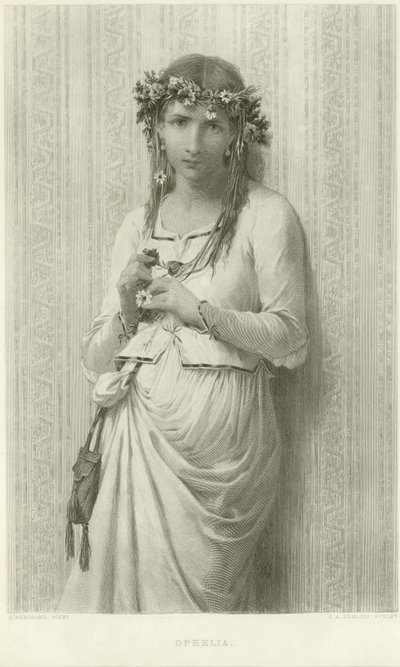Ophelia (gravering) af James Bertrand