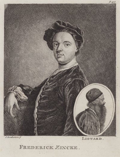 Christian Friedrich Zincke, tysk miniaturist (radering) af James Bretherton