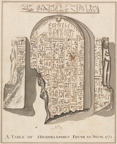 nr. 2. A. Tabel over Hieroglyfer fundet ved Axum af James Bruce