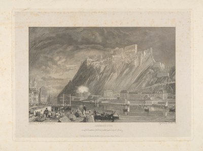 Ehenbreitstein, under nedrivningen af fæstningen i 1817 fra kajen ved Coblentz. af James C. Allen