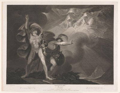 Tre hekse dukker op for Macbeth og Banquo Shakespeare / Macbeth (titel på objekt) af James Caldwall