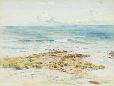 Kystlandskab (blyant og akvarel) af James Caw