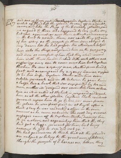 Egerton MS 2177 A f.367r Captain Cook: Journals III af James Cook