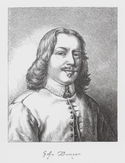 John Bunyan, portræt (kobberstik) af James Dawson Watson