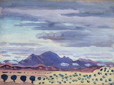 I Pyrenæerne, ca. 1911 (olie på panel) af James Dickson Innes