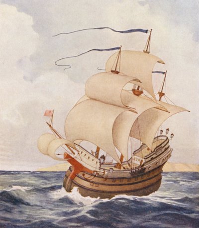 Shakespeares Købmanden i Venedig: Antonios Argosy (farvelitografi) af James Dromgole Linton