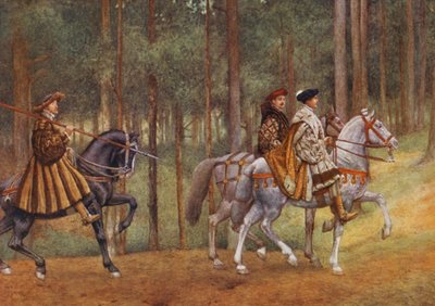 Shakespeares Købmanden i Venedig: Bassanio og Gratiano (farvelitografi) af James Dromgole Linton