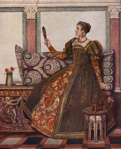 Shakespeares Købmanden i Venedig: Nerissa (farvelitografi) af James Dromgole Linton