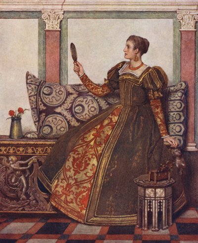 Shakespeares Købmanden i Venedig: Nerissa (farvelitografi) af James Dromgole Linton