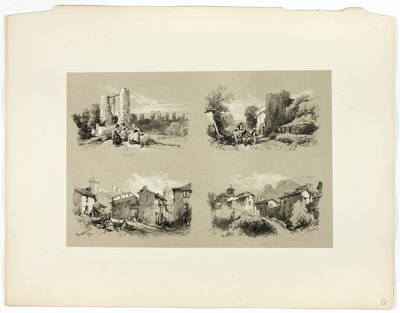 Frejus, Beaucaire, Chateau, fra Picturesque Selections af James Duffield Harding
