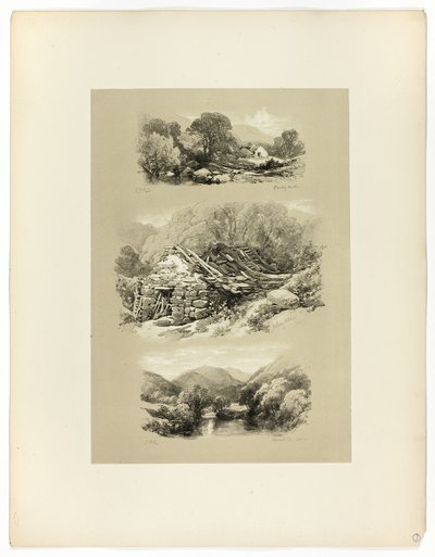 Pandy Mill, Church Pool og et andet emne fra Picturesque Selections af James Duffield Harding