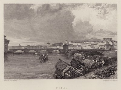 Pisa (farve litho) af James Duffield Harding