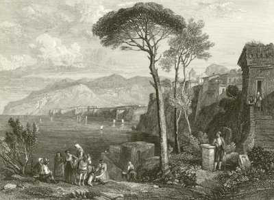Sletten og bugten ved Sorrento, Italien af James Duffield Harding