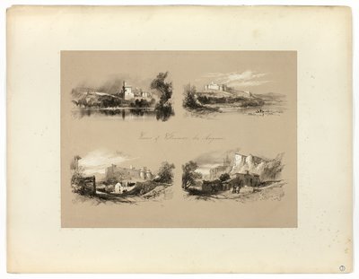 Udsigt over Villeneuve les Avignon fra maleriske udvalg af James Duffield Harding