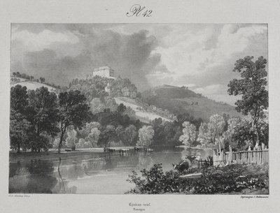 Maleriske og romantiske rejser i det gamle Frankrig. Auvergne: Château Neuf af James Duffield Harding