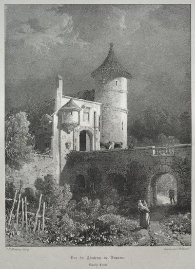 Maleriske og romantiske rejser i det gamle Frankrig. Franche-Comté: Udsigt over slottet Frasne af James Duffield Harding