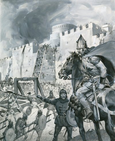 En stor hær af tartarer omringede Kaffa i Abessinien i 1346. af James Edwin McConnell