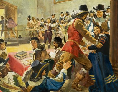 Arrestation af formand i Underhuset (gouache på papir0 af James Edwin McConnell