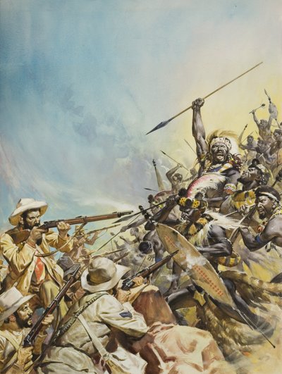 Boere kæmper mod indfødte (gouache på papir) af James Edwin McConnell