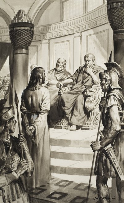 Kristus foran Pontius Pilatus (gouache på papir) af James Edwin McConnell
