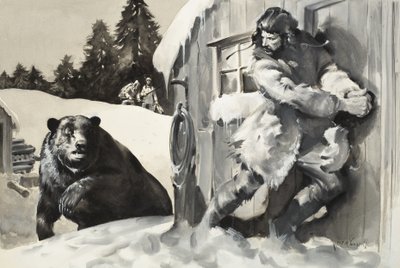 Grizzlybjørn (gouache på papir) af James Edwin McConnell