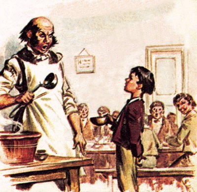 Oliver Twist beder om mere af James Edwin McConnell