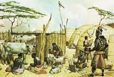 Zulu-landsby af James Edwin McConnell