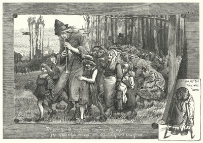 The Pied Piper of Hamelin (gravering) af James Elder Christie