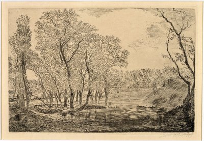 Vandhullet med poplerne af James Ensor