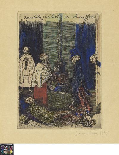 Skelette, die sich wärmen wollen af James Ensor