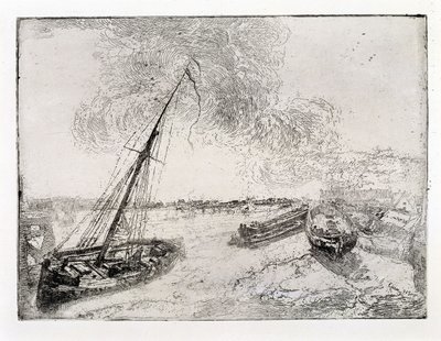 Strandede pramme af James Ensor