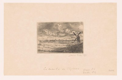 Udsigt over Slijkens med en mølle i forgrunden Moulin og Slijkens af James Ensor