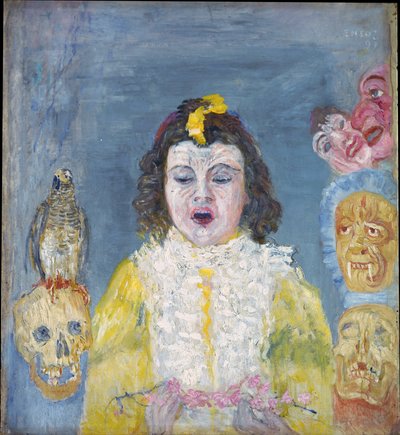 Pige med masker (Første kommunion) af James Ensor