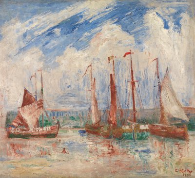 Oostende Havn, ca. 1900-04 (olie på lærred) af James Ensor